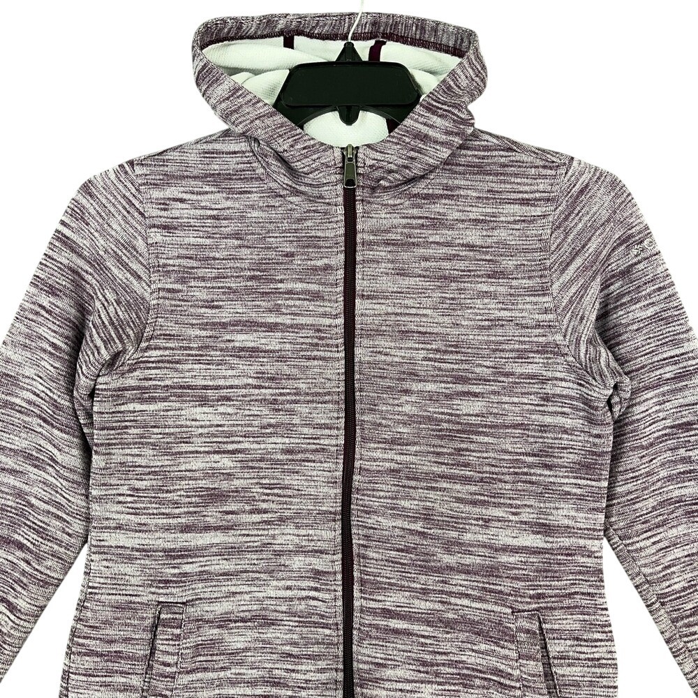 Columbia Full Zip Hooded Jacket Women M Lightweight Fleece Everyday Layer